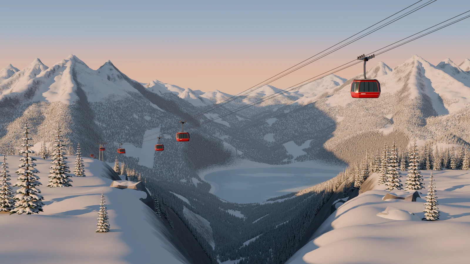 BlenderWorld：雪山缆车重建与可编辑三维作品集